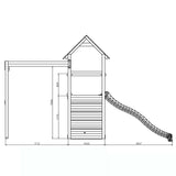 Climbing frame Adventure Peaks Fortress 3 with swing, slide, wall and rope