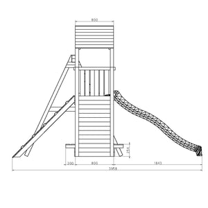 Climbing frame Summit Seeker Scramble large tower double swing climbing wall and slide