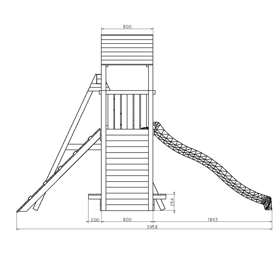 Climbing frame Summit Seeker Scramble large tower double swing climbing wall and slide