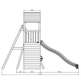 Climbing frame Sky High Hideout featuring double swing, slide and climbing wall