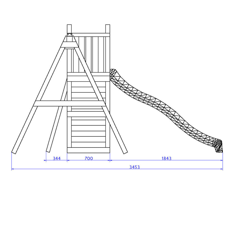 Climbing frame Rumble Ridge Rock Wall with double swing, slide and wall