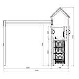 Boomer Climbing Frame Tower featuring Swings Slide sandpit and climbing wall