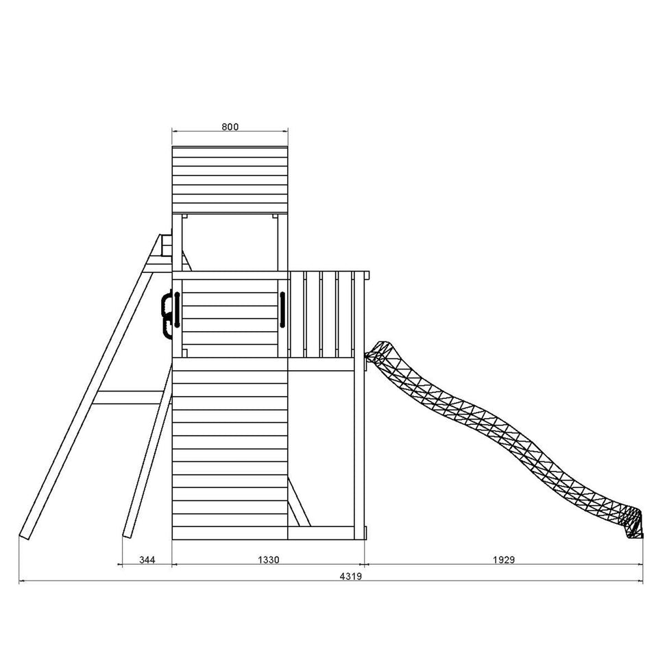 Boomer Climbing Frame Tower featuring Swings Slide sandpit and climbing wall