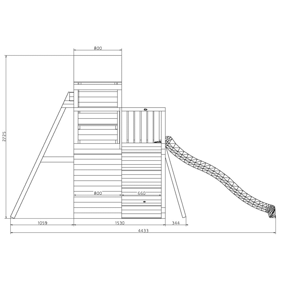 Climbing frame Treehouse Extra large tower with swings slide and climbing wall
