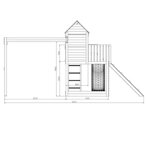 Climbing frame Treehouse Extra large tower with swings slide and climbing wall