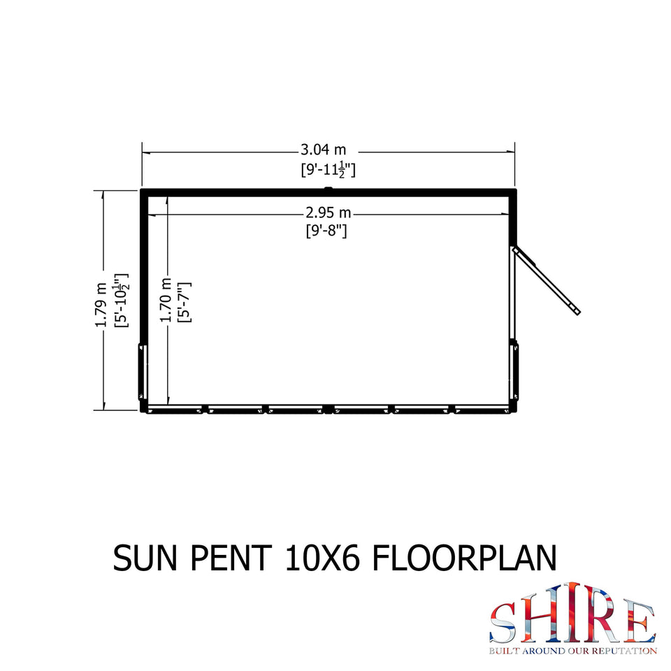 10x6 Sun Pent Potting Shed