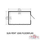 10x6 Sun Pent Potting Shed