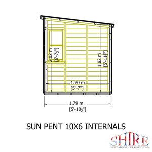 10x6 Sun Pent Potting Shed