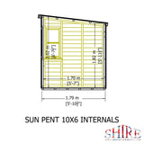 10x6 Sun Pent Potting Shed
