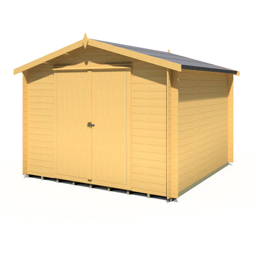 Shire Bradley 10x10 Log Cabin 19mm interlock Cladding