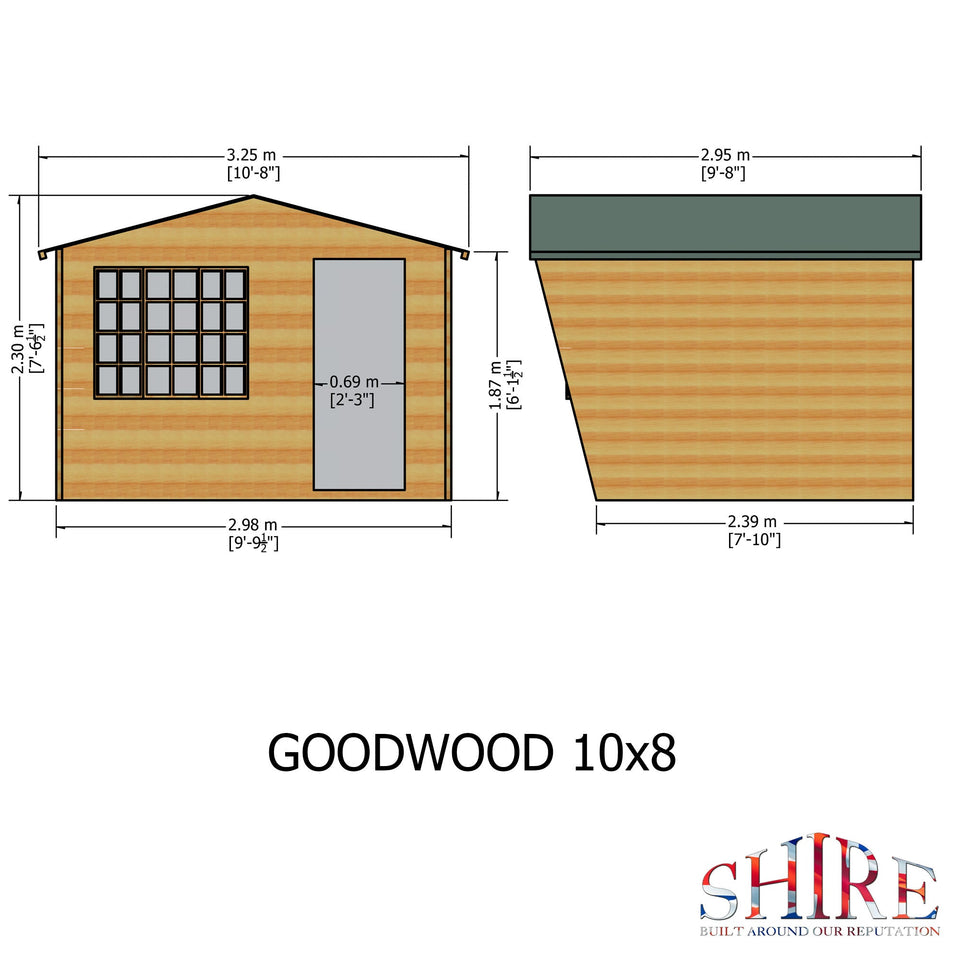 Goodwood 10x8 Style C Summerhouse 12mm Shiplap