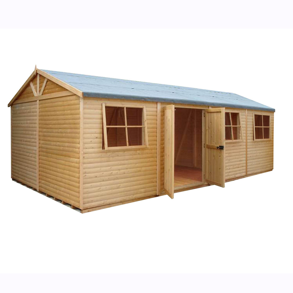 Mammoth 12x18 Double Door 12mm Shiplap Garden Shed