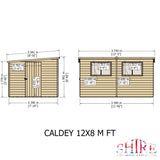 Caldey Single door 12x8 style A 12mm Shiplap Garden Shed
