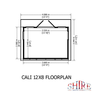 12x8 insulated Garden Studio Office Pent Roof