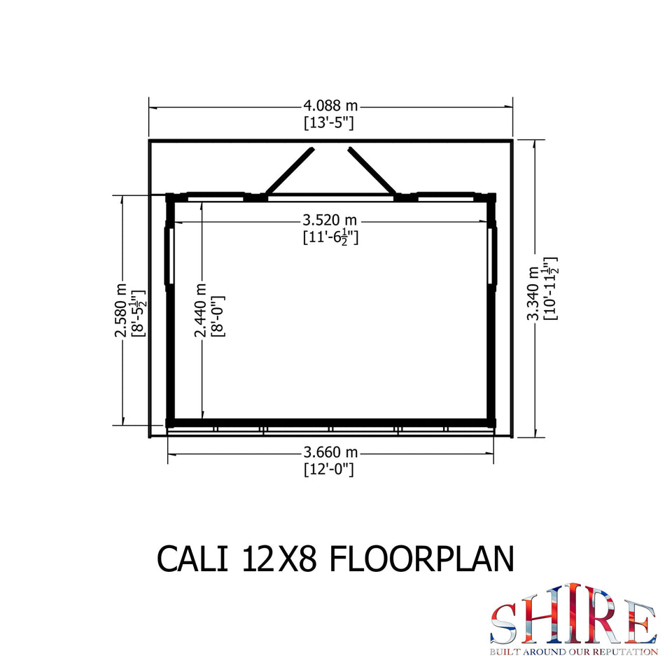 12x8 insulated Garden Studio Office Pent Roof