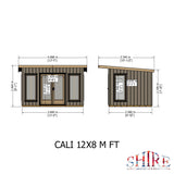 12x8 insulated Garden Studio Office Pent Roof