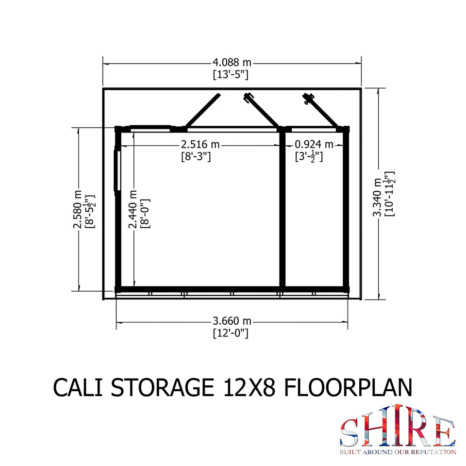 12x8 insulated Garden Studio Office and Store Pent Roof