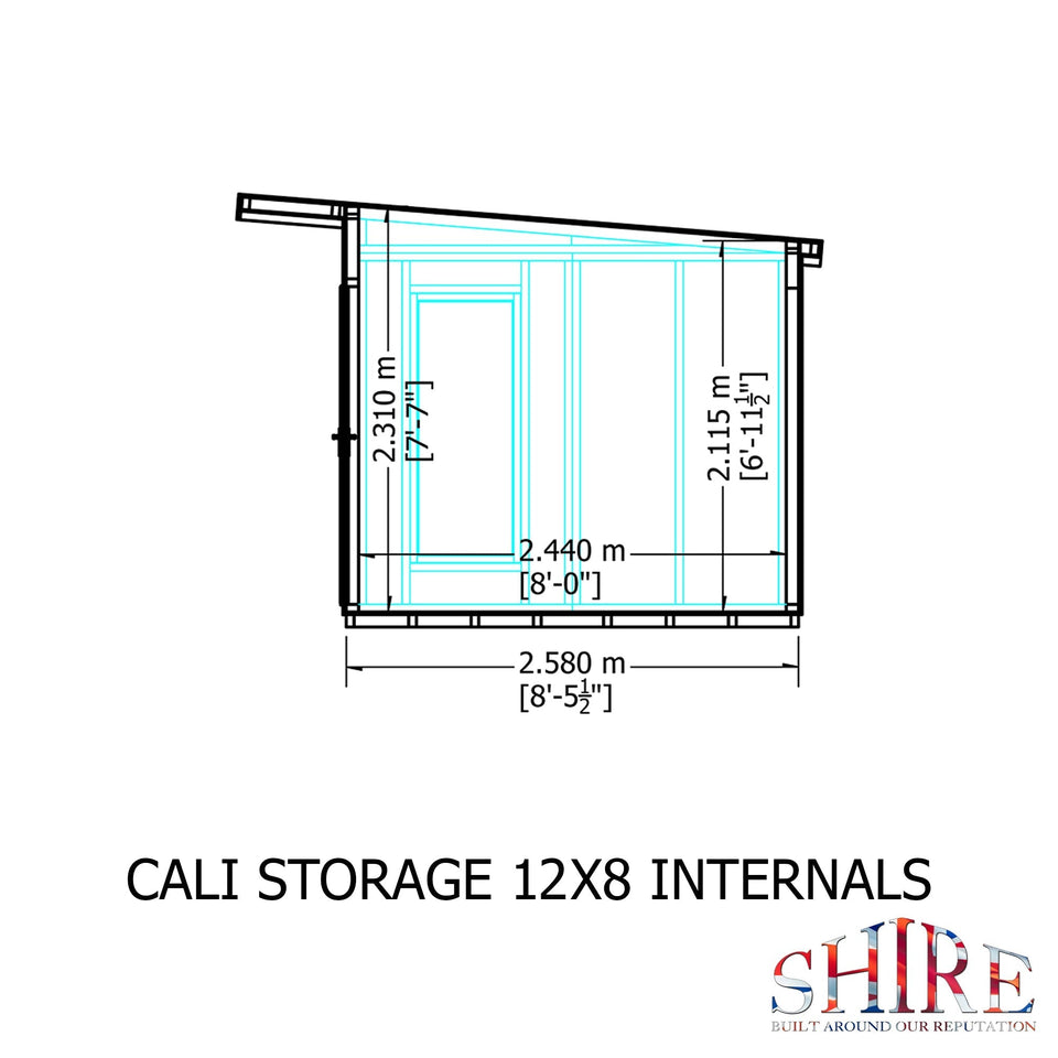 12x8 insulated Garden Studio Office and Store Pent Roof