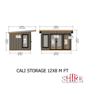 12x8 insulated Garden Studio Office and Store Pent Roof