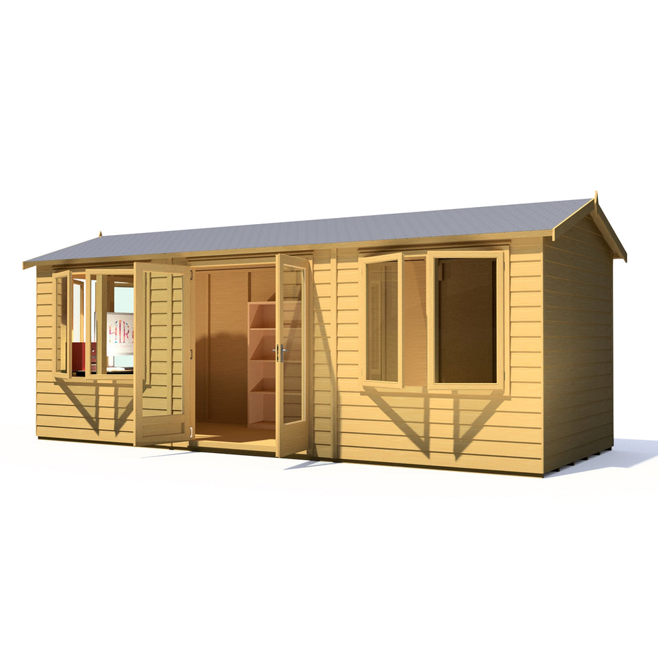 20x8 insulated Garden Studio Office with double doors