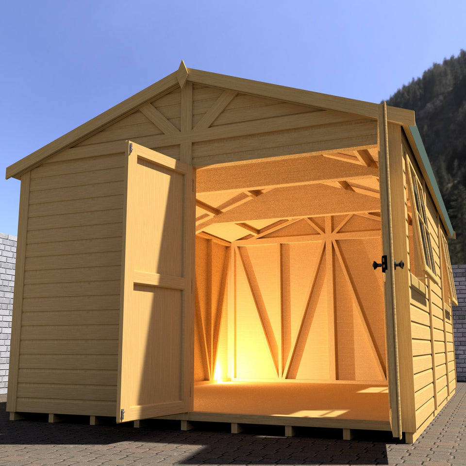 Mammoth 10x15 Double Door 12mm Shiplap Garden Shed
