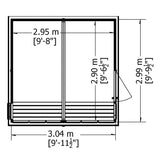 Sun Pent Potting Shed 10x10 Single Door 12mm Shiplap