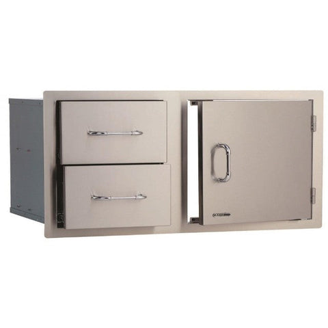 Extra Large Door & Drawer Built In BBQ Combination Cupboard in Stainless Steel