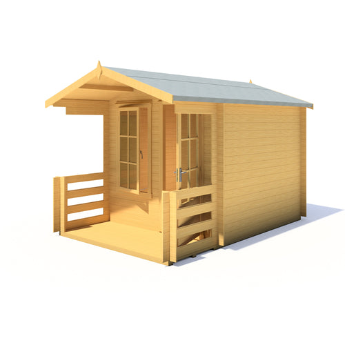 Shire Maulden with verandah 10x10 Log Cabin 19mm interlock Cladding
