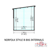 Norfolk Style B 8x6 Single Door 12mm Shiplap Garden Shed