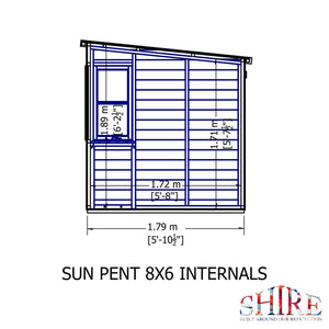 8x6 Sun Pent Potting Shed