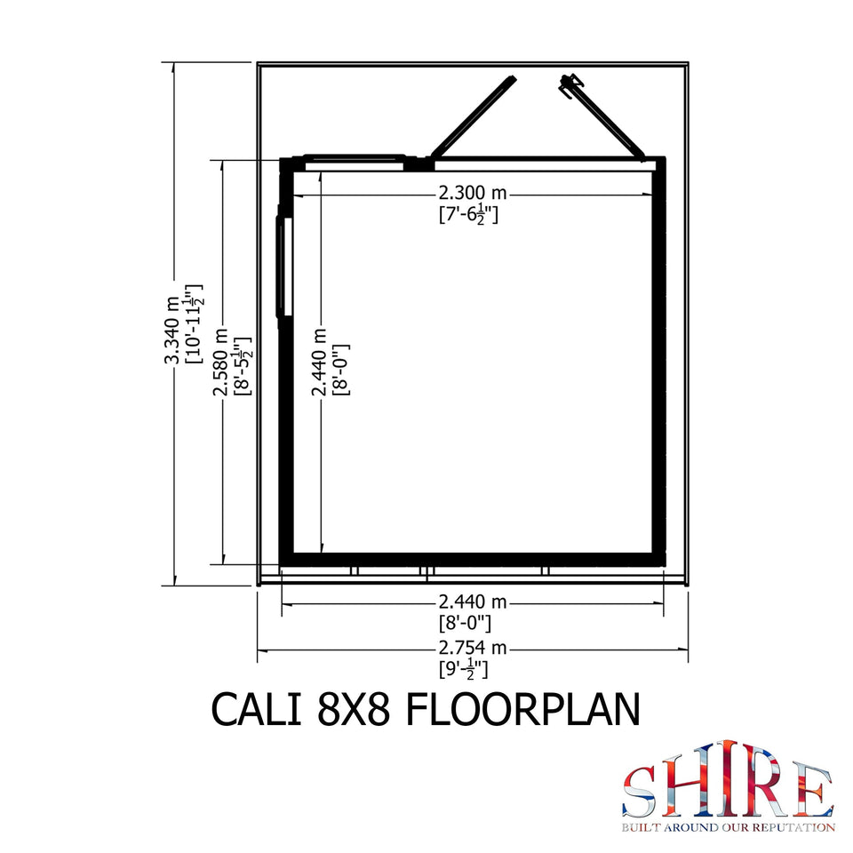 8x8 insulated Garden Studio Office Pent Roof