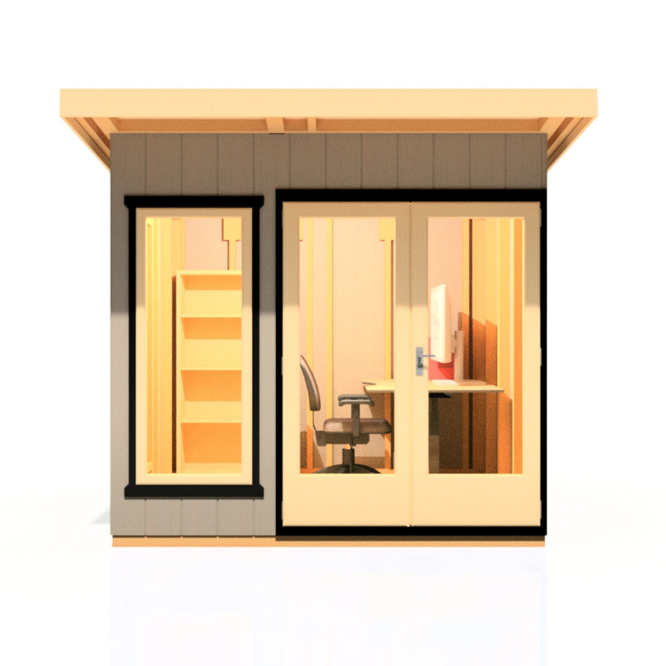 8x8 insulated Garden Studio Office Pent Roof
