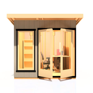 8x8 insulated Garden Studio Office Pent Roof