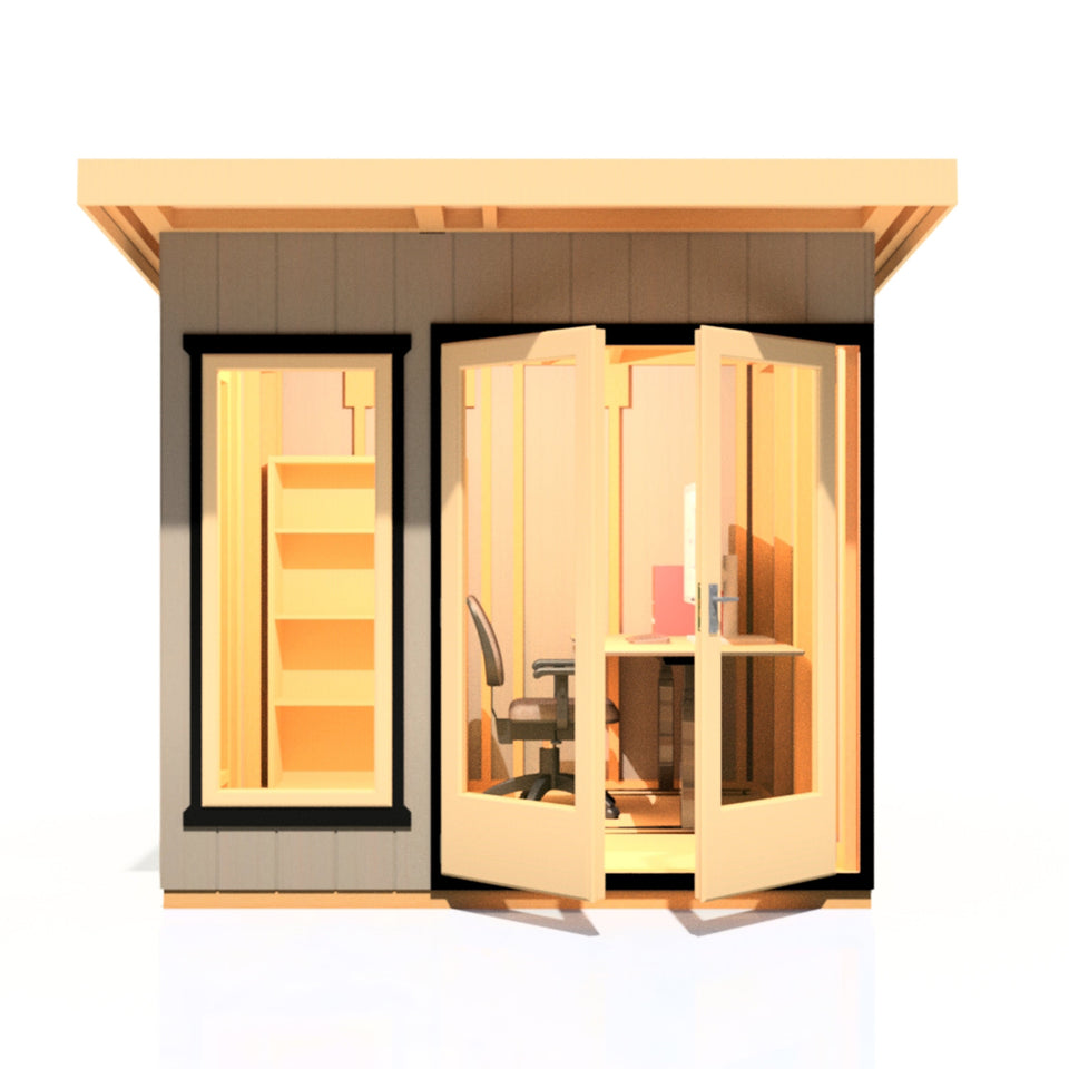 8x8 insulated Garden Studio Office Pent Roof