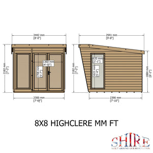8x8 Shire highclere 10x8 Summerhouse