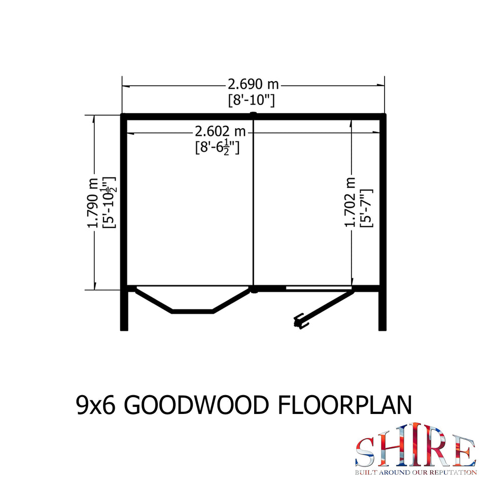 Goodwood 9x6 Style C Summerhouse 12mm Shiplap