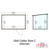Caldey Single Door 10x6 style C 12mm Shiplap  Garden Shed