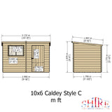 Caldey Single Door 10x6 style C 12mm Shiplap  Garden Shed