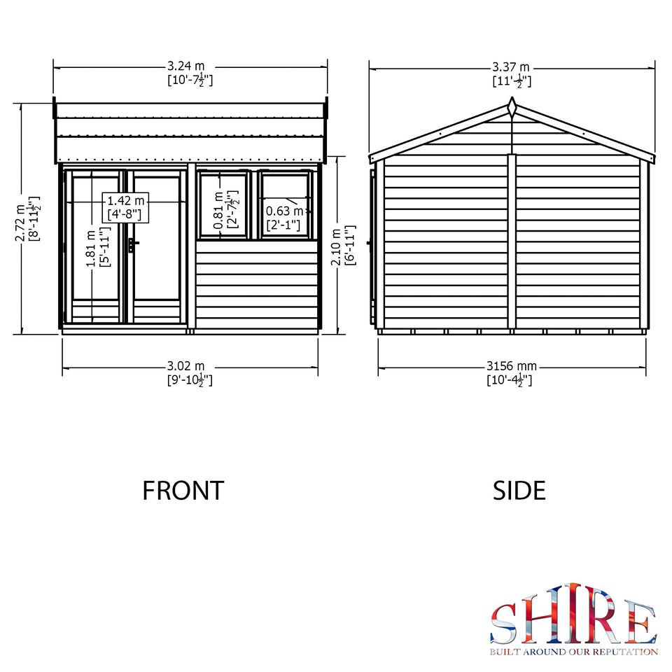 10x10 Garden Studio / Office 20mm Superlap Cladding
