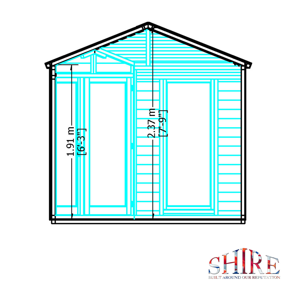 Larkspur 8x8 Corner Summerhouse 12mm Shiplap
