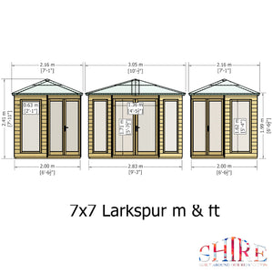 Larkspur 7x7 Corner Summerhouse 12mm Shiplap