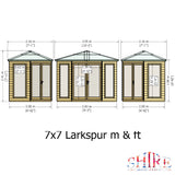 Larkspur 7x7 Corner Summerhouse 12mm Shiplap