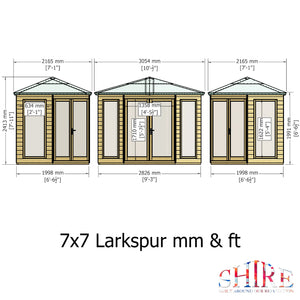 Larkspur 7x7 Corner Summerhouse 12mm Shiplap
