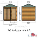 Larkspur 7x7 Corner Summerhouse 12mm Shiplap