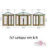 Larkspur 7x7 Corner Summerhouse 12mm Shiplap