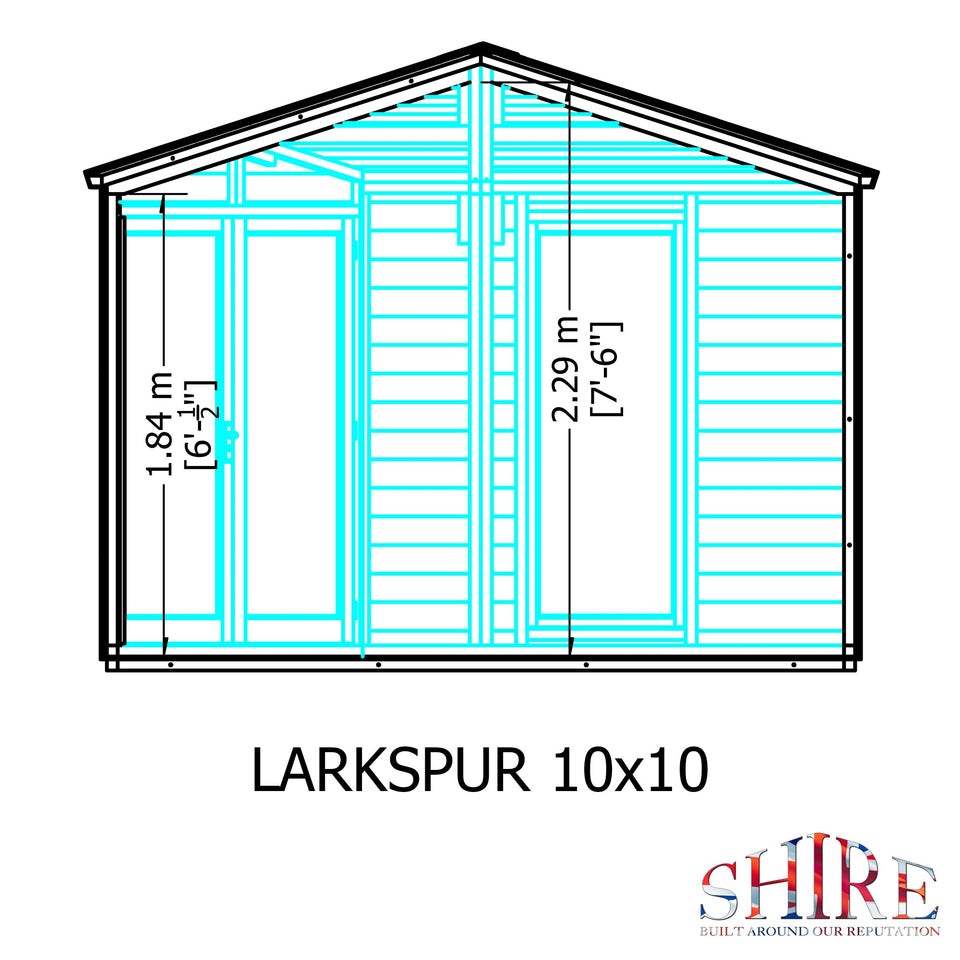 Larkspur 10x10 Corner Summerhouse 12mm Shiplap