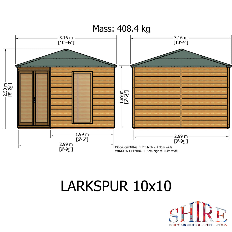 Larkspur 10x10 Corner Summerhouse 12mm Shiplap
