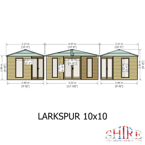 Larkspur 10x10 Corner Summerhouse 12mm Shiplap