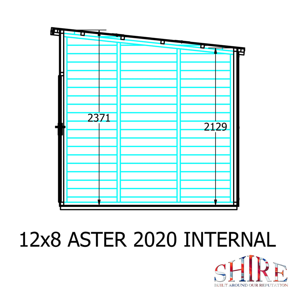 Aster 12x8 Left Hand Storage unit and Summerhouse 12mm Shiplap