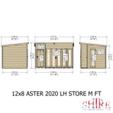 Aster 12x8 Left Hand Storage unit and Summerhouse 12mm Shiplap